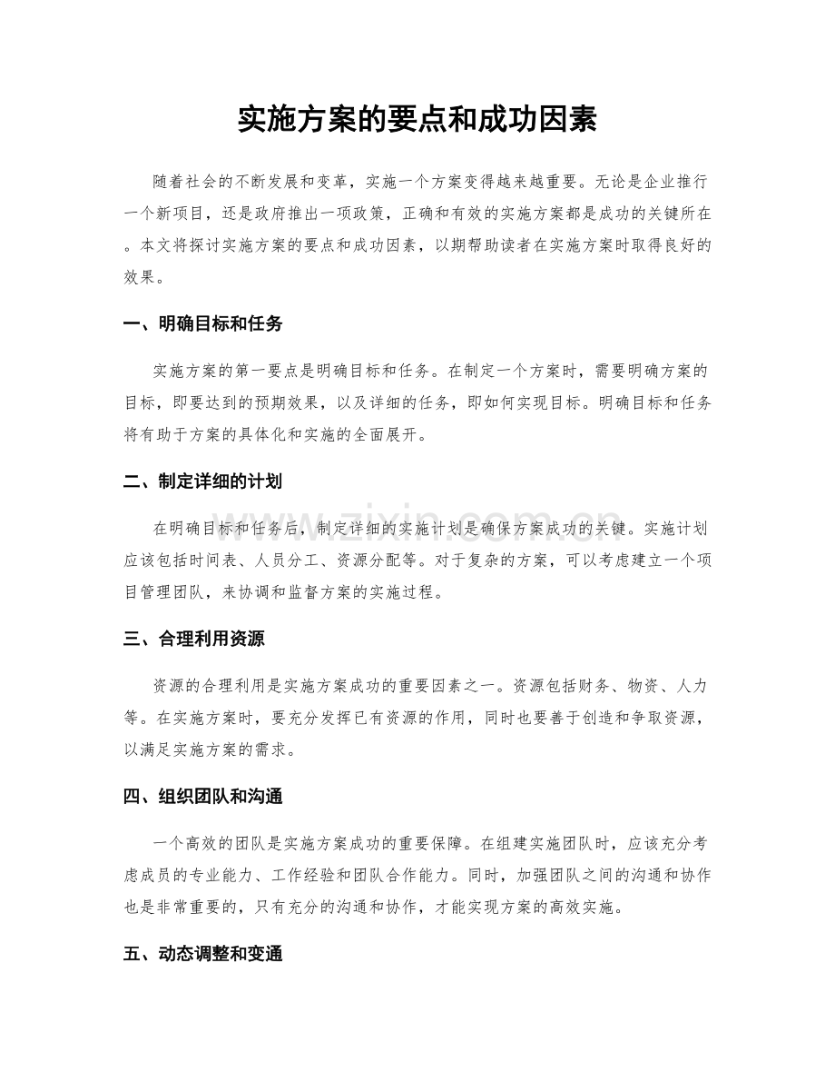 实施方案的要点和成功因素.docx_第1页