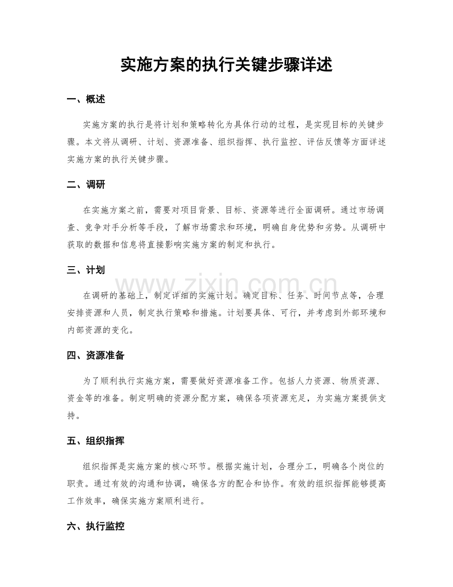 实施方案的执行关键步骤详述.docx_第1页