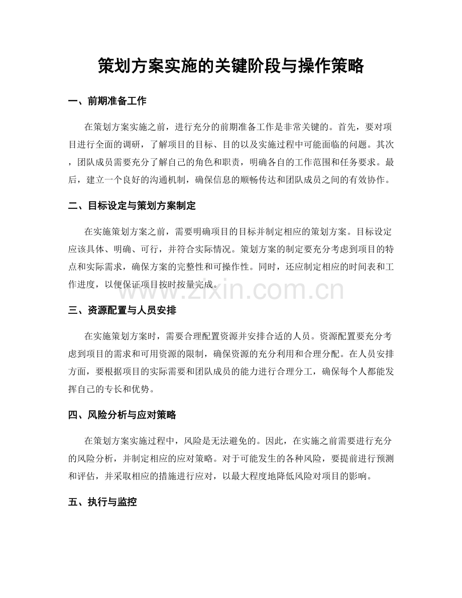 策划方案实施的关键阶段与操作策略.docx_第1页