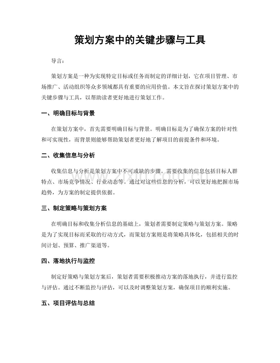 策划方案中的关键步骤与工具.docx_第1页