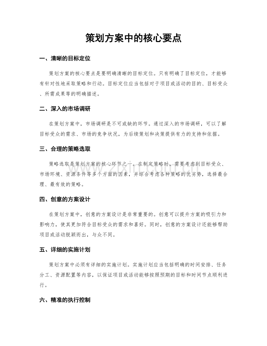 策划方案中的核心要点.docx_第1页