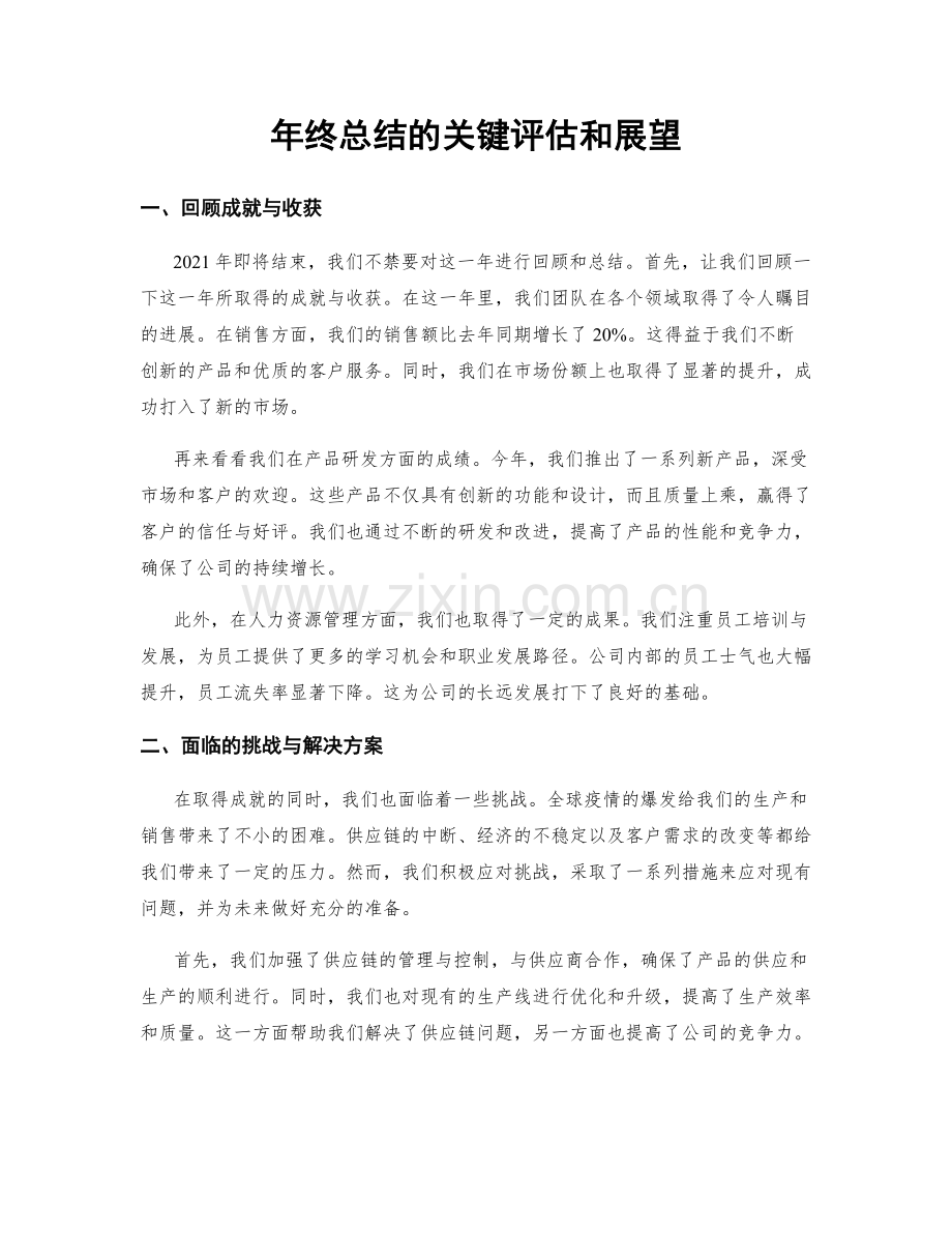 年终总结的关键评估和展望.docx_第1页