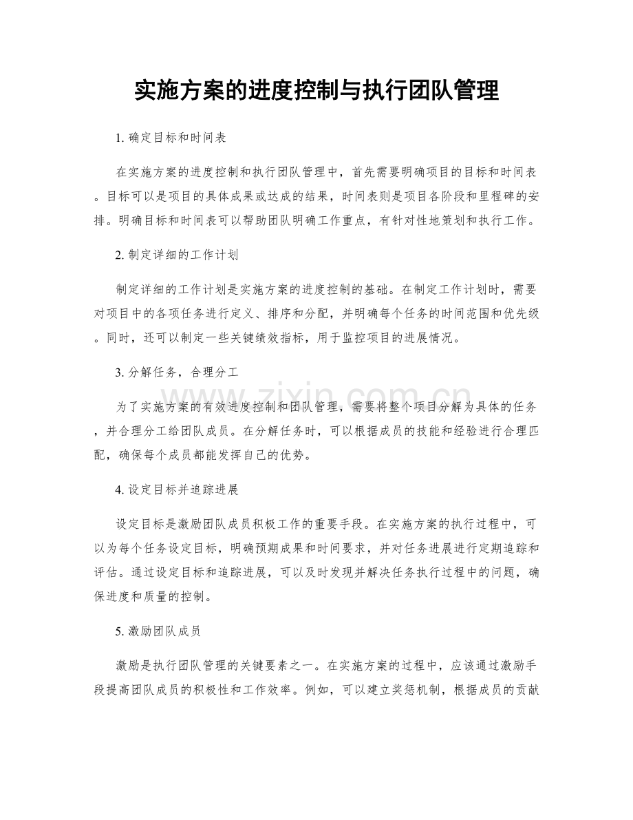 实施方案的进度控制与执行团队管理.docx_第1页