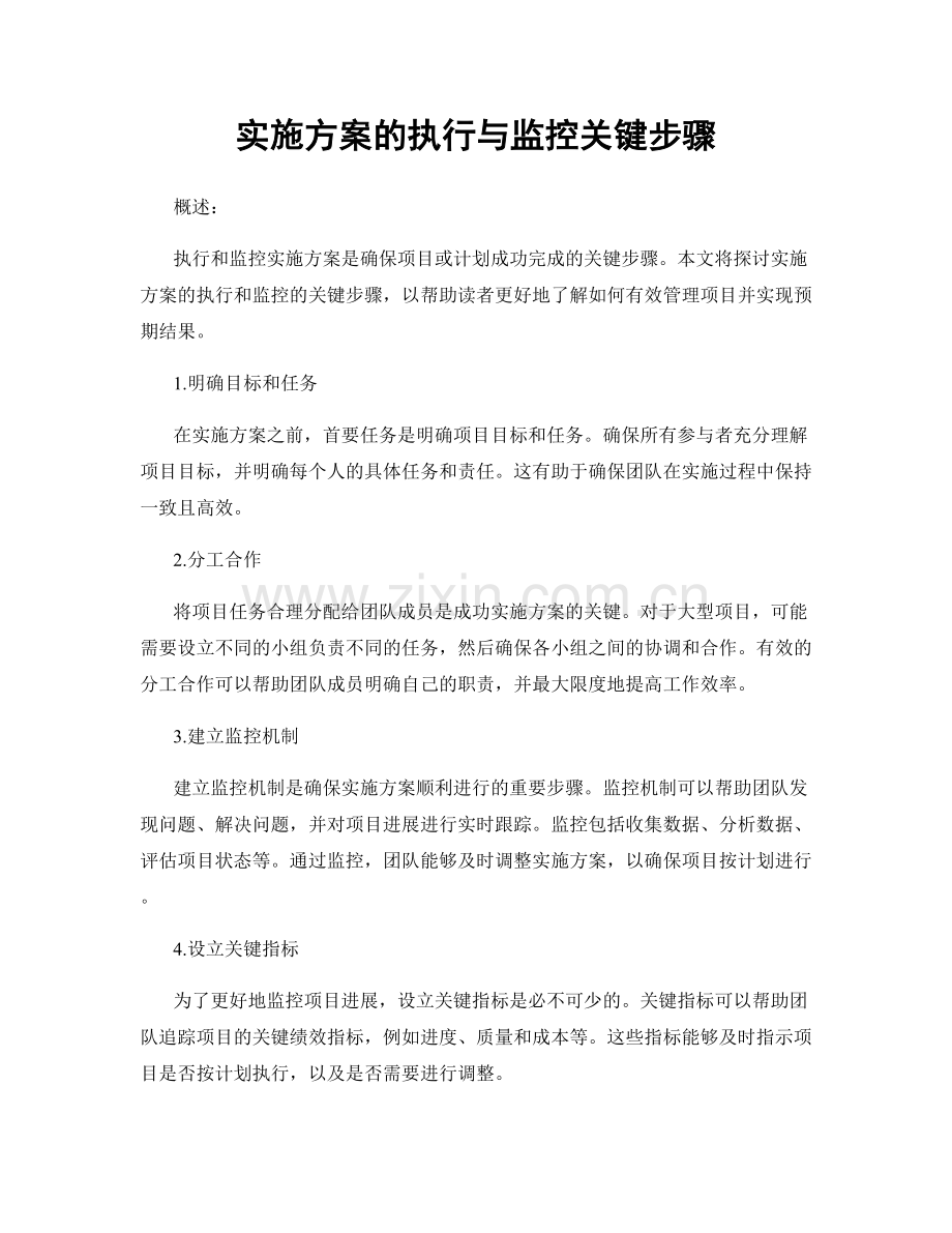 实施方案的执行与监控关键步骤.docx_第1页