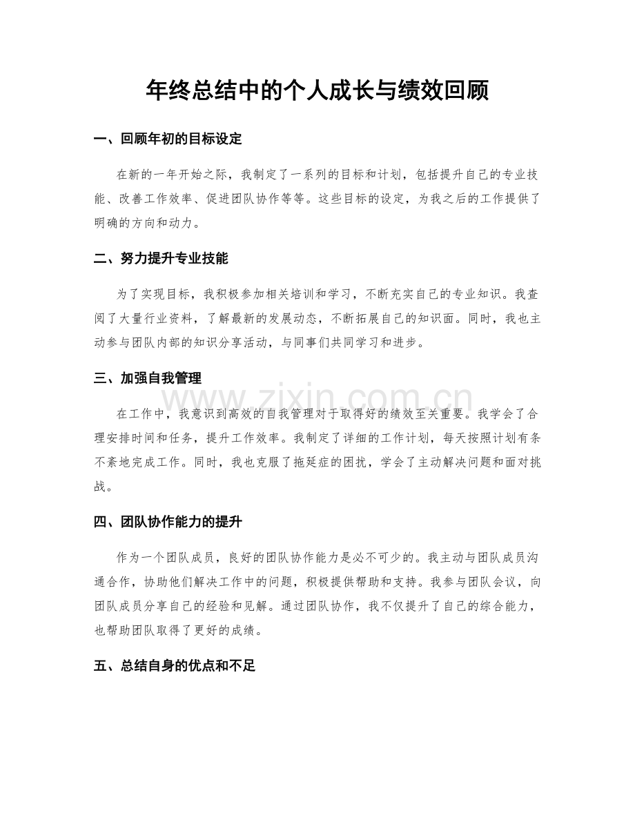 年终总结中的个人成长与绩效回顾.docx_第1页