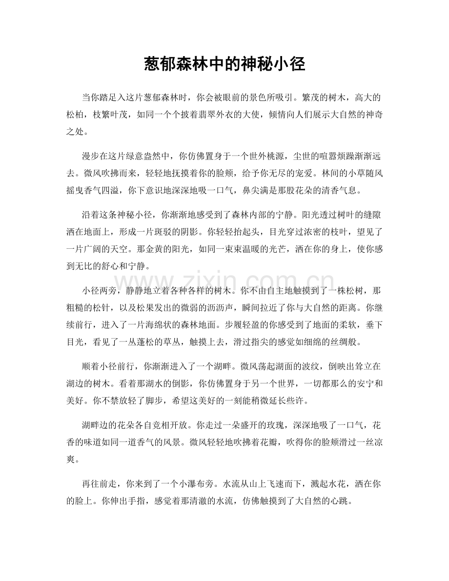 葱郁森林中的神秘小径.docx_第1页