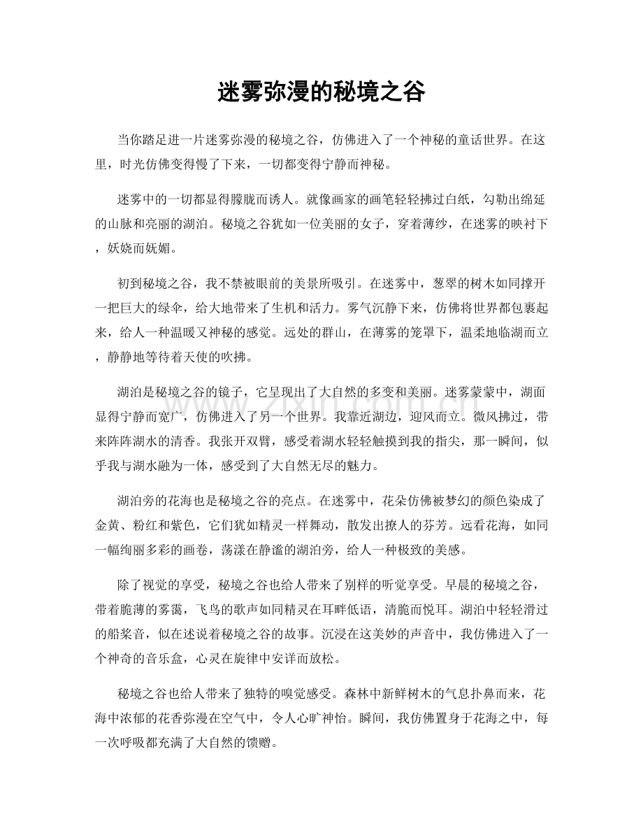 迷雾弥漫的秘境之谷.docx_第1页