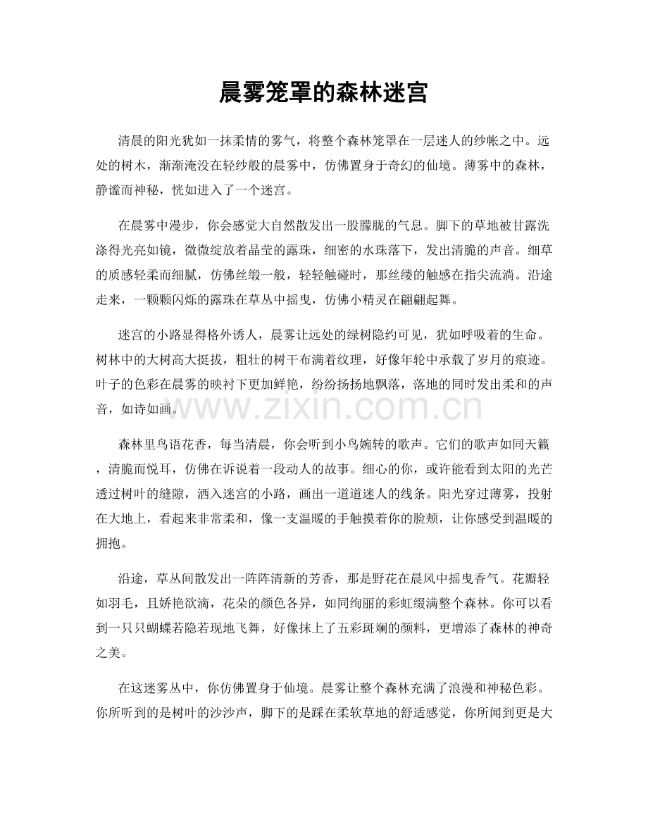 晨雾笼罩的森林迷宫.docx_第1页