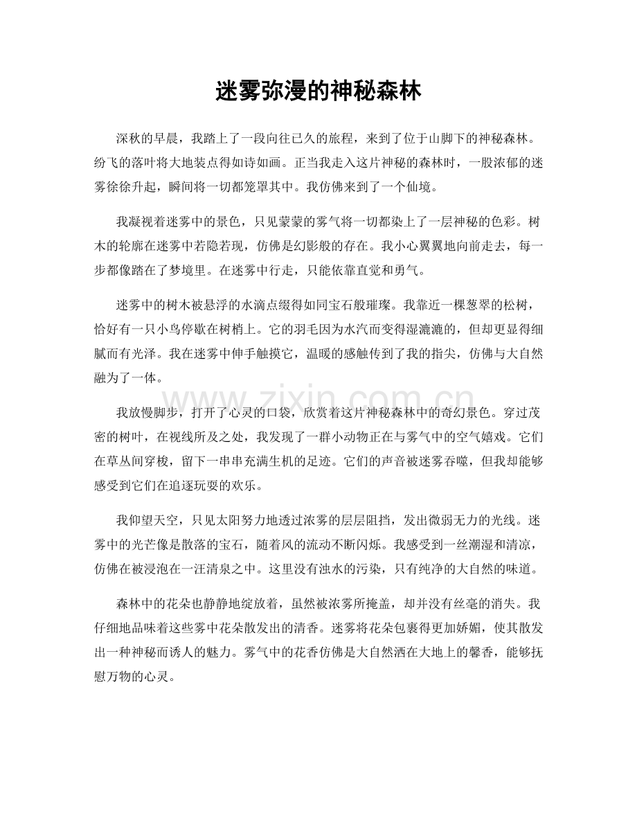 迷雾弥漫的神秘森林.docx_第1页