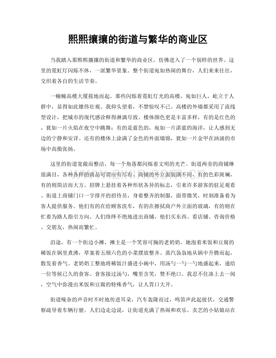 熙熙攘攘的街道与繁华的商业区.docx_第1页