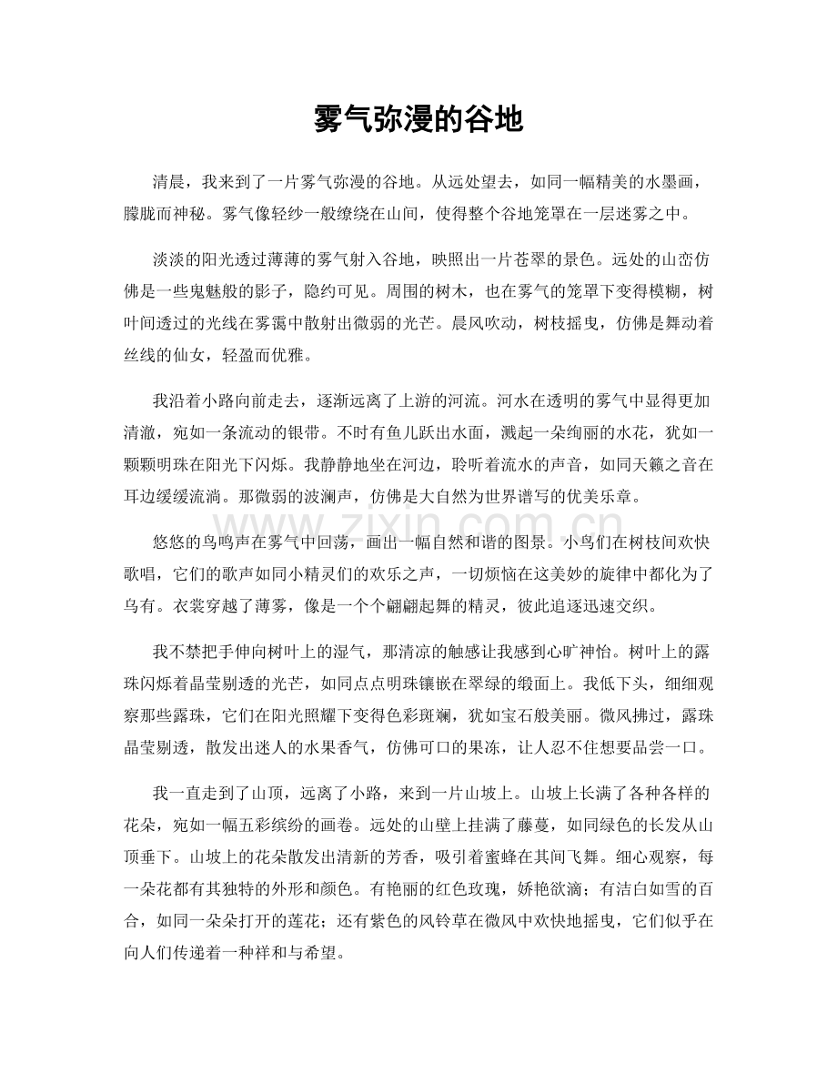 雾气弥漫的谷地.docx_第1页