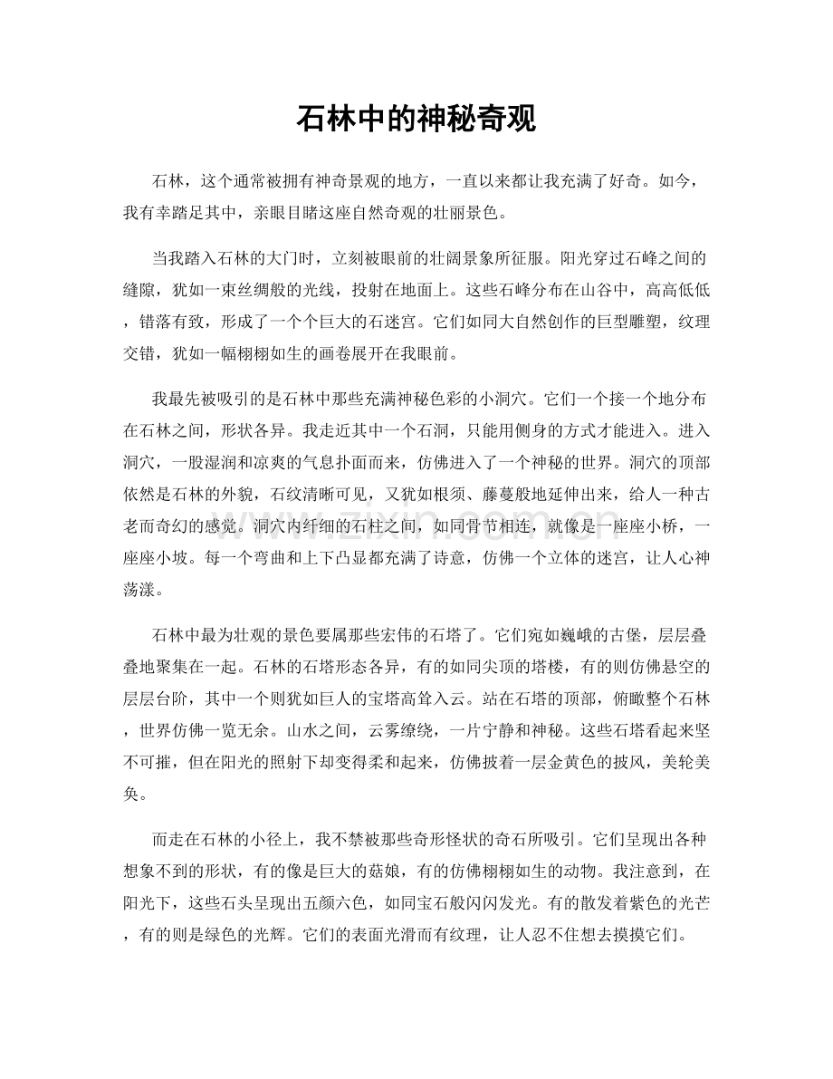 石林中的神秘奇观.docx_第1页