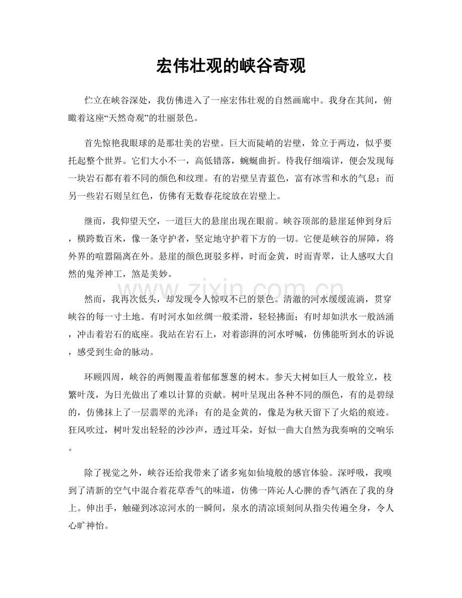 宏伟壮观的峡谷奇观.docx_第1页