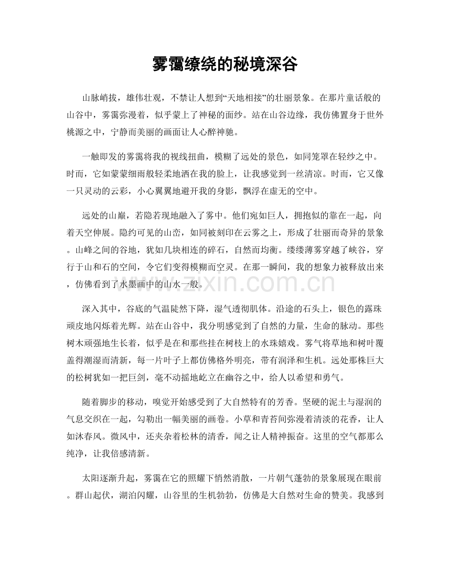 雾霭缭绕的秘境深谷.docx_第1页