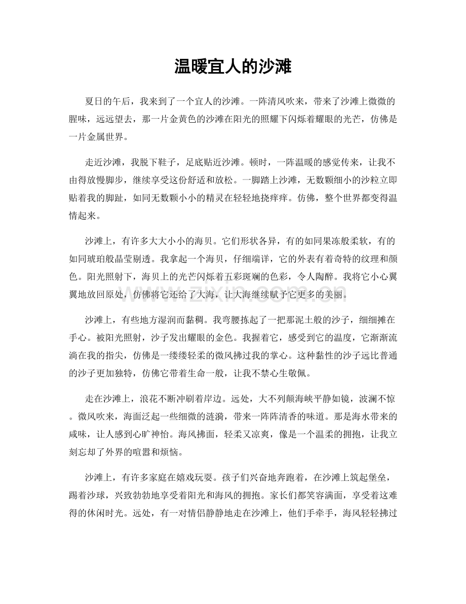 温暖宜人的沙滩.docx_第1页