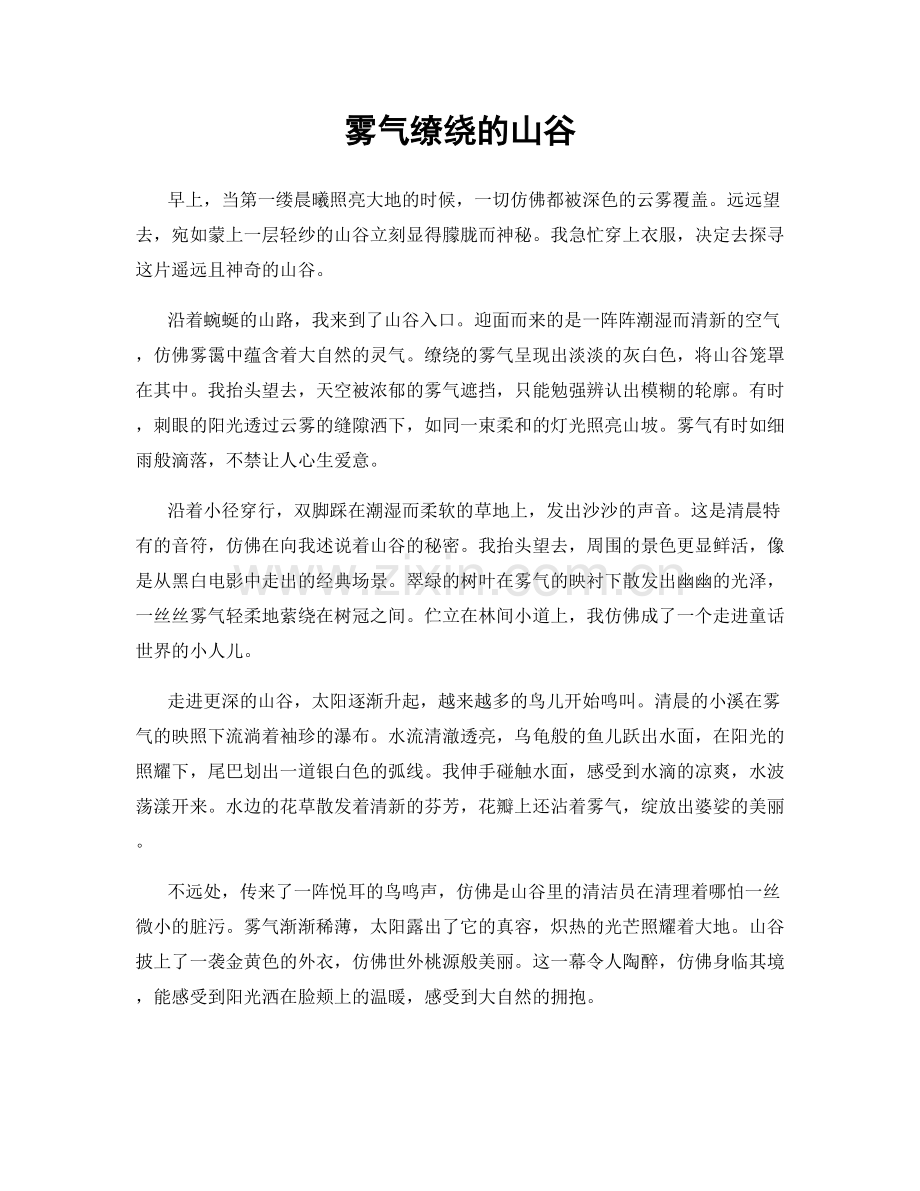 雾气缭绕的山谷.docx_第1页