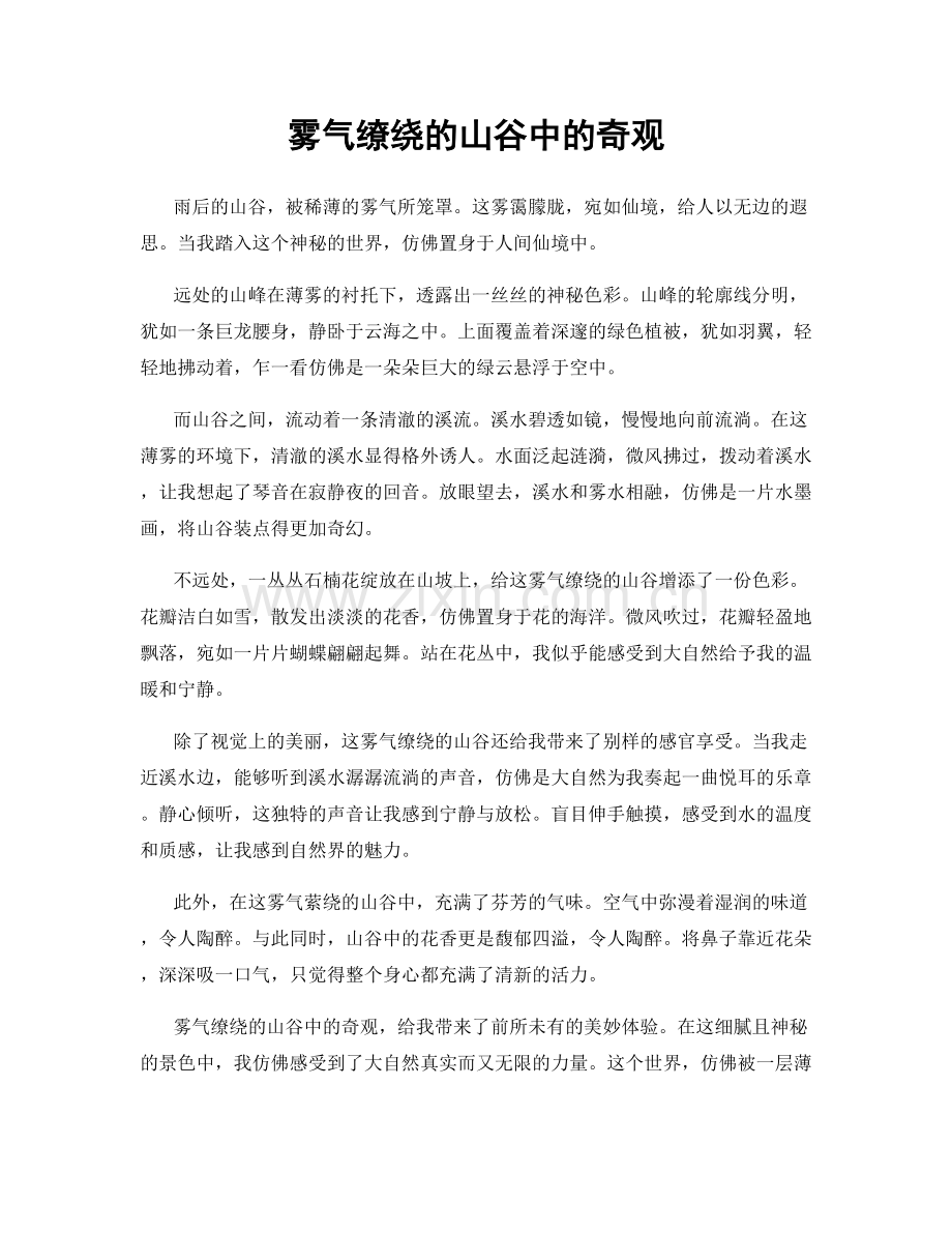 雾气缭绕的山谷中的奇观.docx_第1页