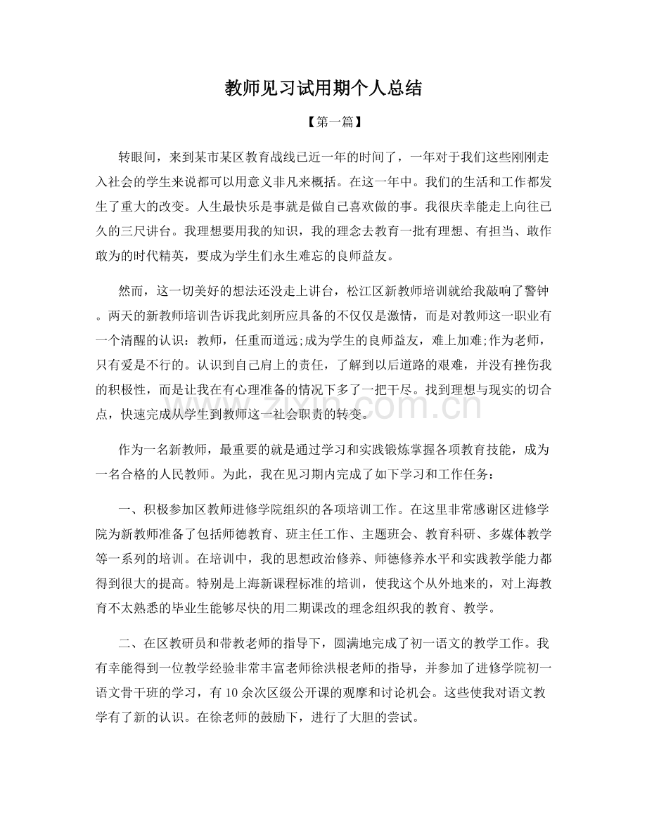 教师见习试用期个人总结.docx_第1页