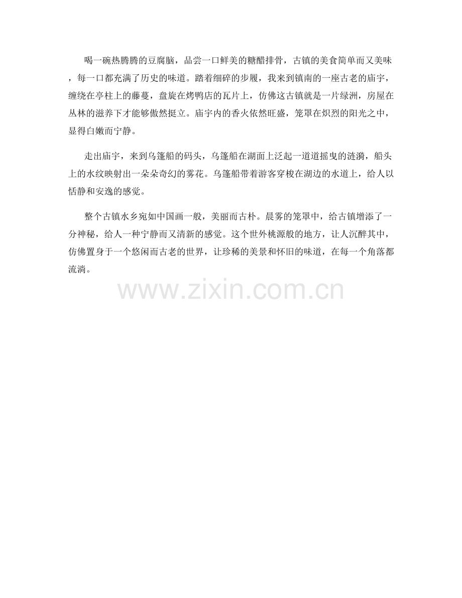 晨雾笼罩的古镇水乡.docx_第2页