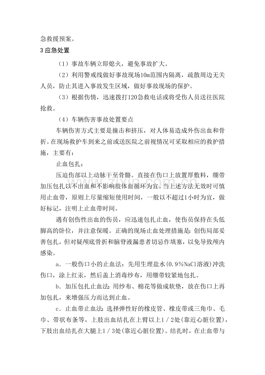 某公司车辆伤害事故现场处理方案.docx_第2页