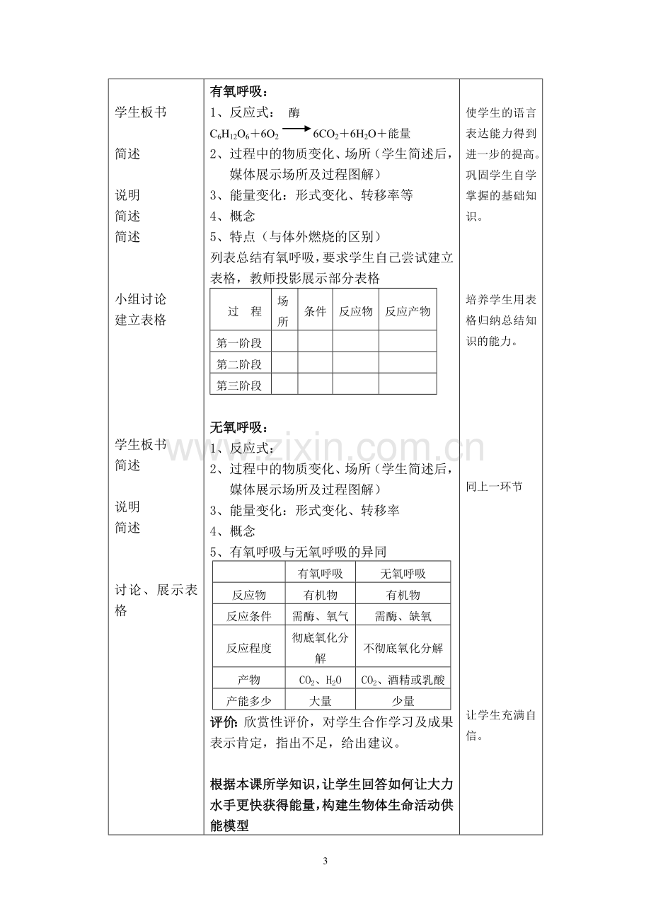 ATP的主要来源——细胞呼吸教学设计.doc_第3页