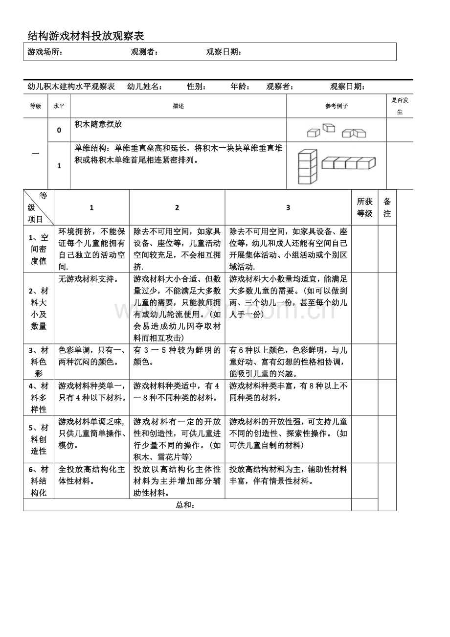 结构游戏观察表.doc_第1页