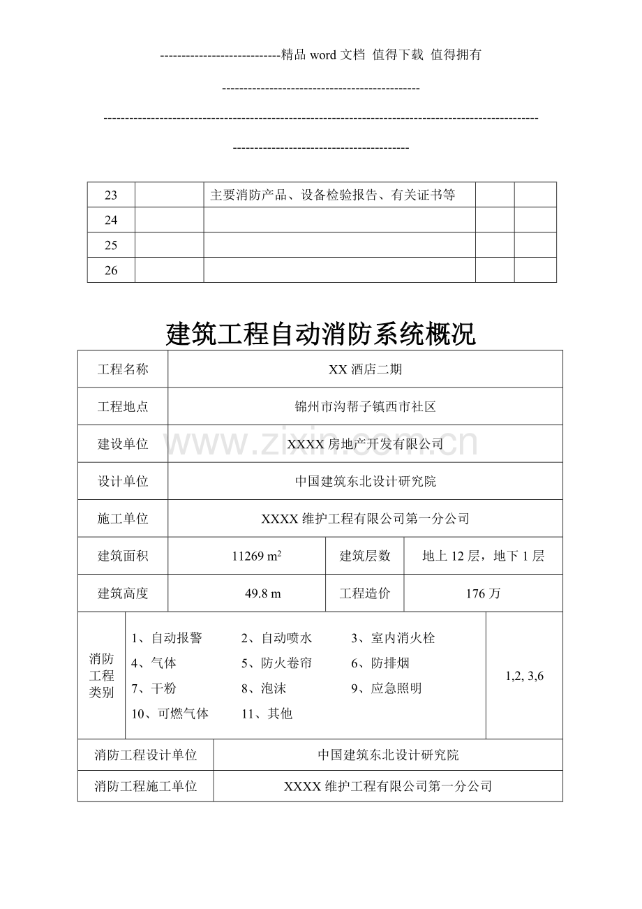 建筑工程自动消防系统竣工报检资料.doc_第3页