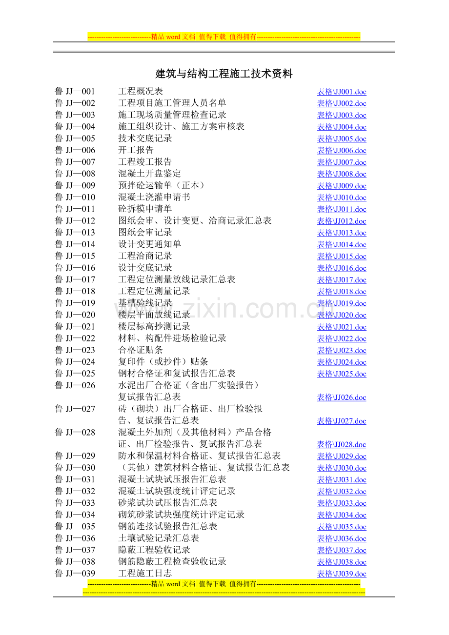 建筑与结构工程施工技术资料.doc_第1页