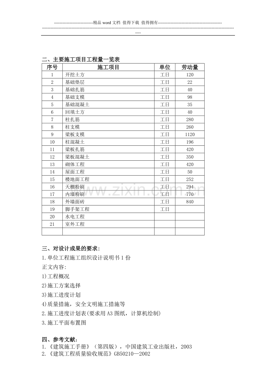 建筑施工组织与管理课程设计任务书与指导1.doc_第2页