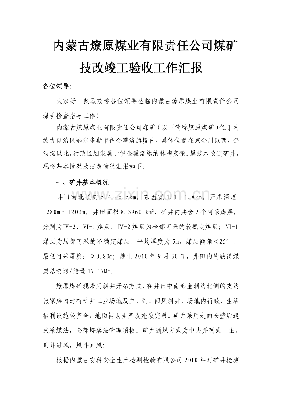 技改竣工验收汇报材料.doc_第1页