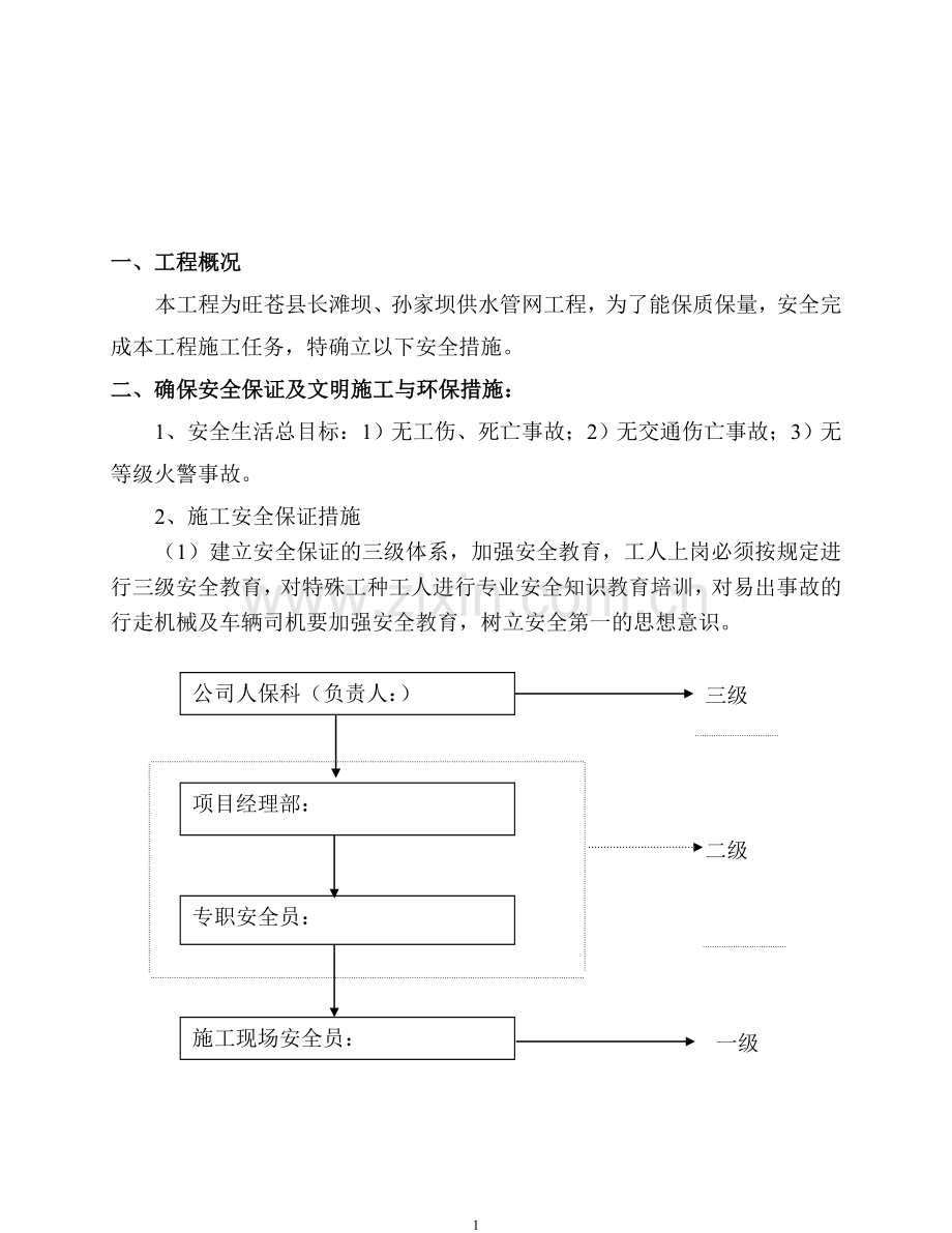 旺苍县长滩坝、孙家坝供水管网工程安全文明施工方案.doc_第2页