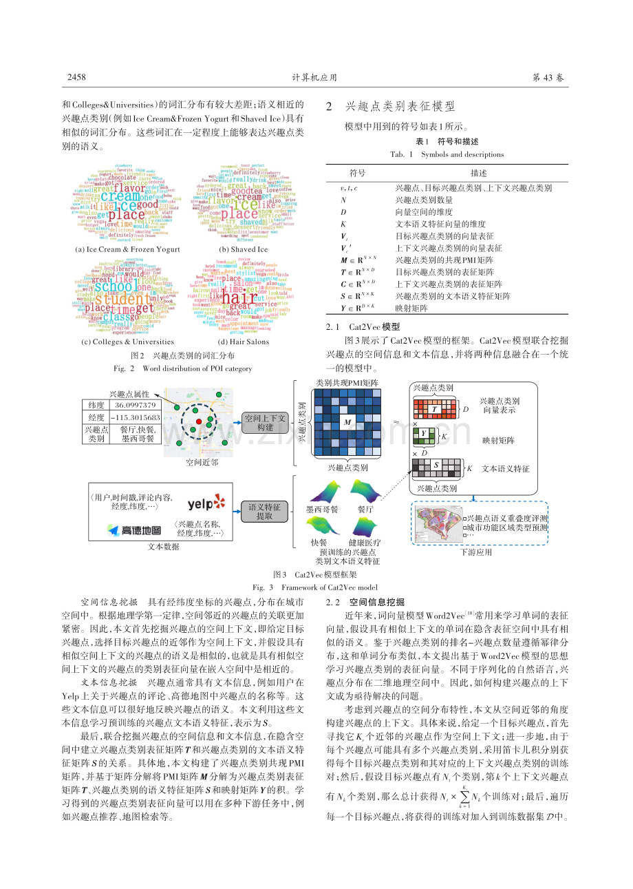 融合空间和文本信息的兴趣点类别表征模型.pdf_第3页