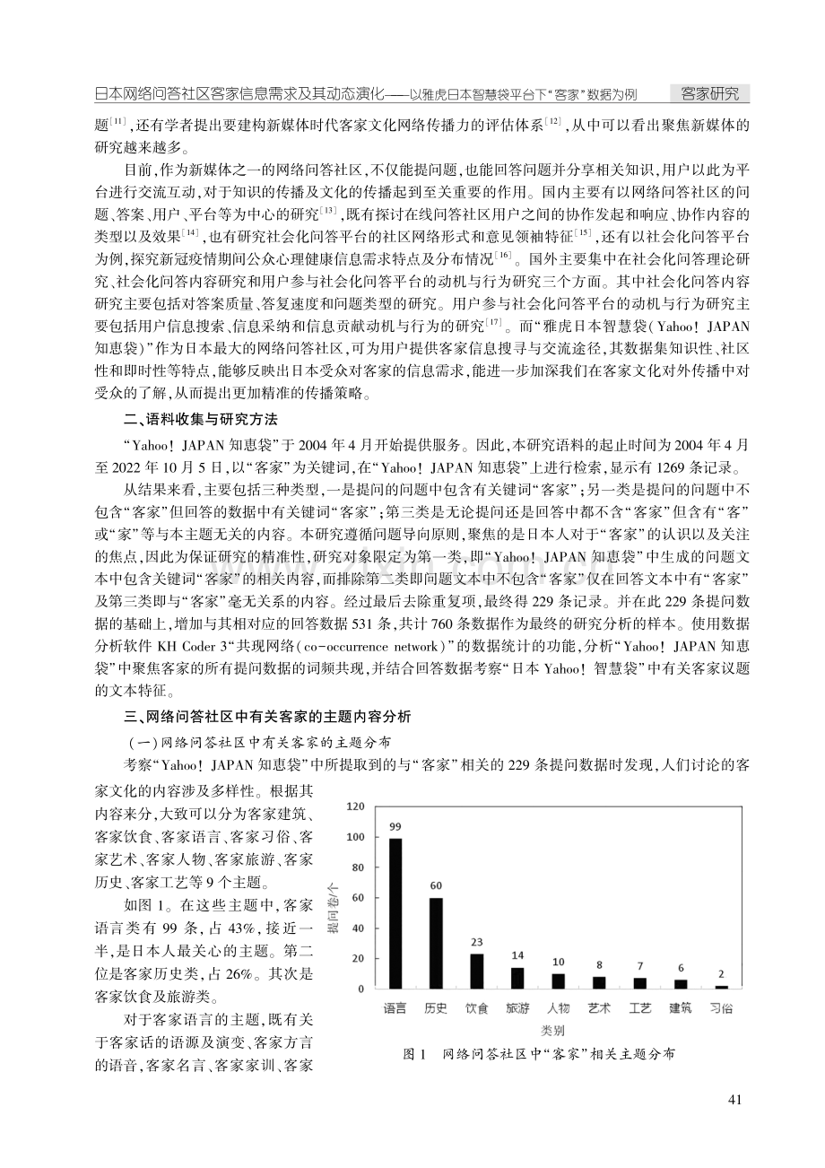 日本网络问答社区客家信息需求及其动态演化——以雅虎日本智慧袋平台下“客家”数据为例.pdf_第2页