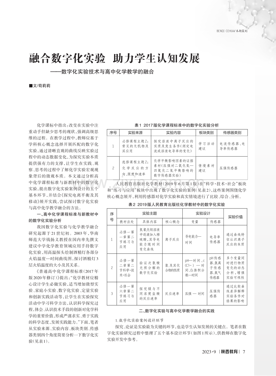 融合数字化实验 助力学生认知发展——数字化实验技术与高中化学教学的融合.pdf_第1页