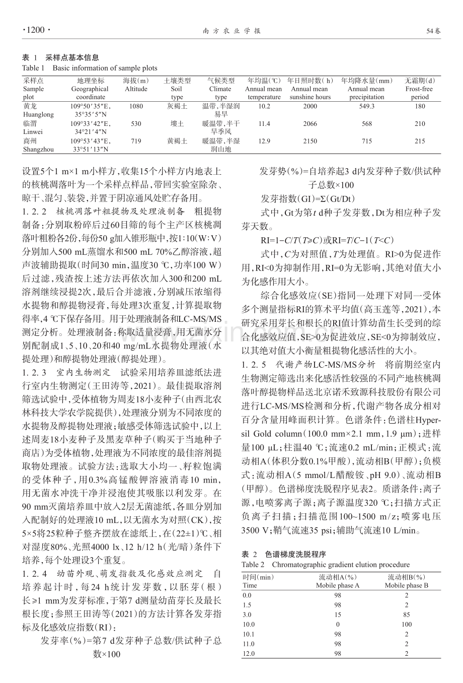 陕西3个主产区核桃凋落叶的化感活性及其代谢产物差异分析.pdf_第3页