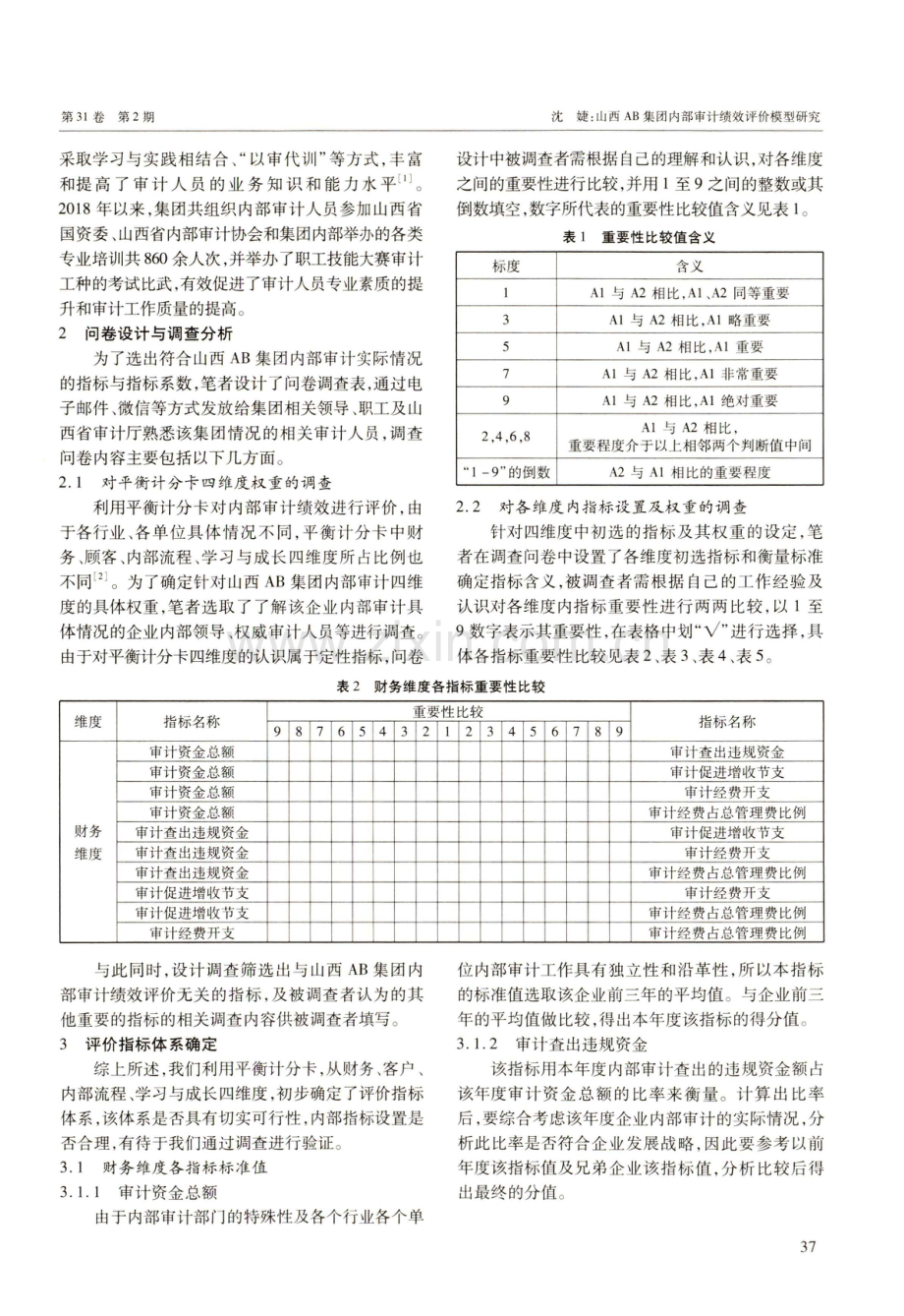 山西AB集团内部审计绩效评价模型研究.pdf_第2页