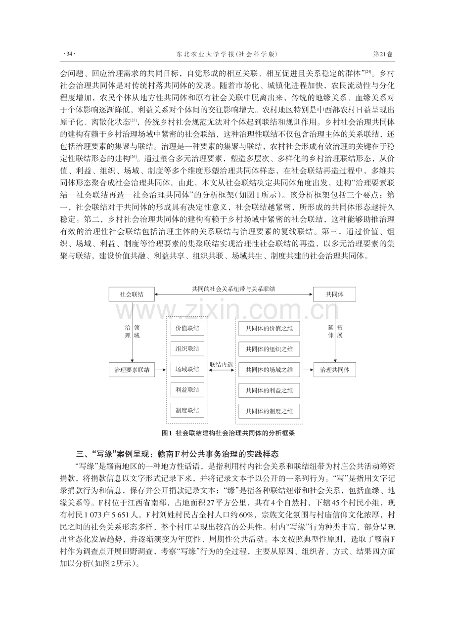 社会联结再生产：乡村治理共同体的塑造机制与效能研究——基于赣南F村“写缘”行为的调查.pdf_第3页