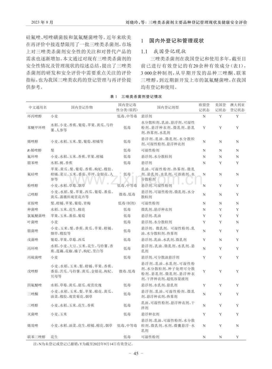 三唑类杀菌剂主要品种登记管理现状及健康安全评价.pdf_第2页