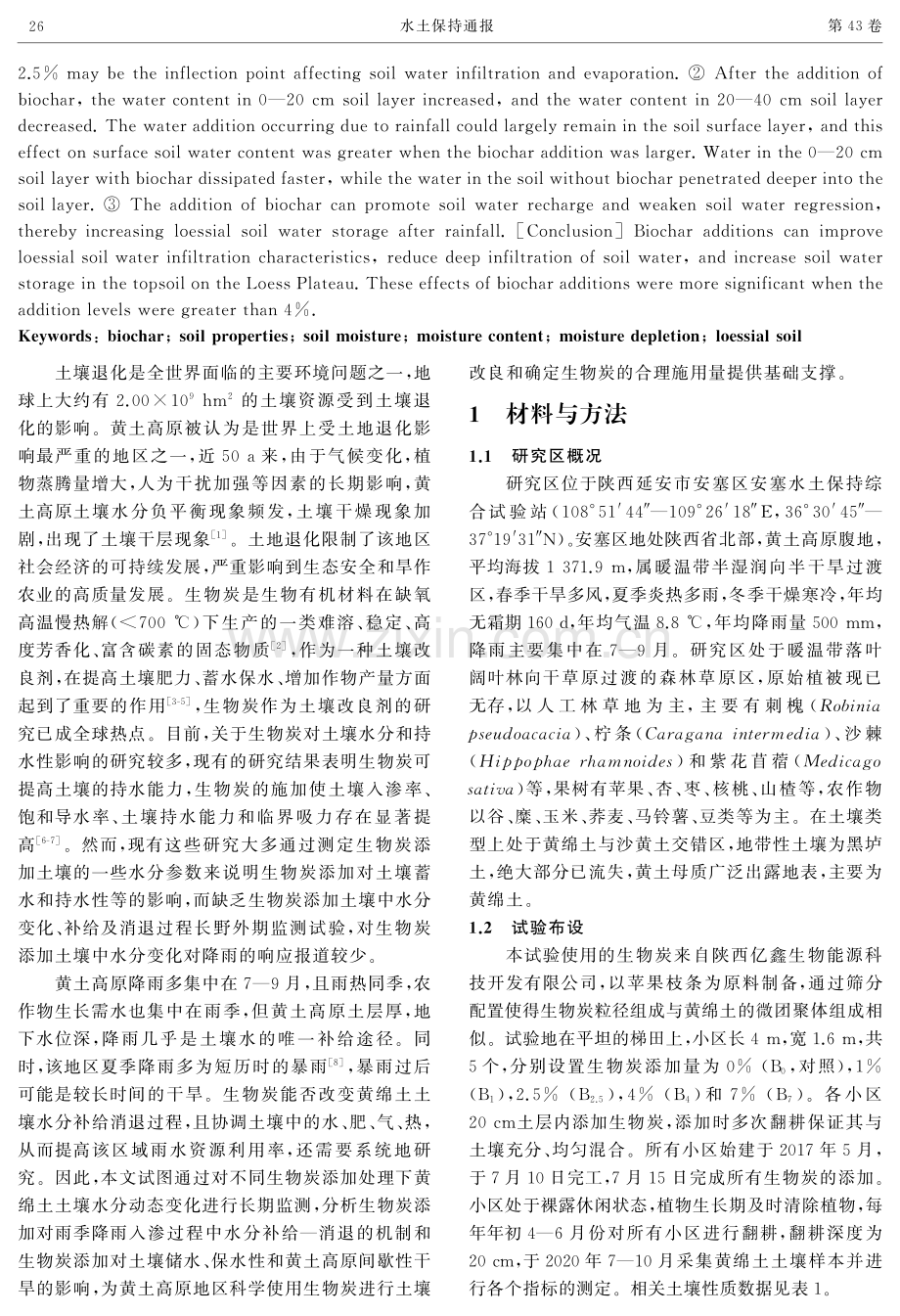 生物炭添加对黄绵土水分补给和消退的影响.pdf_第2页