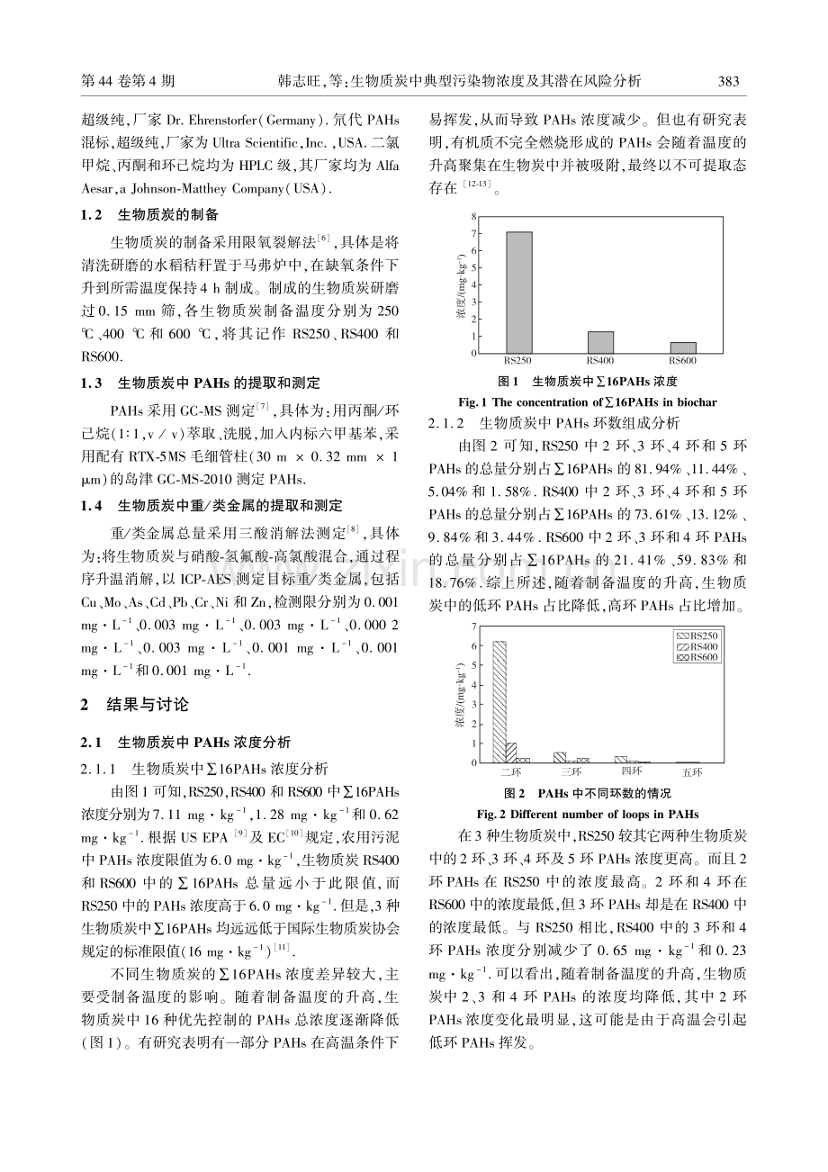 生物质炭中典型污染物浓度及其潜在风险分析.pdf_第2页