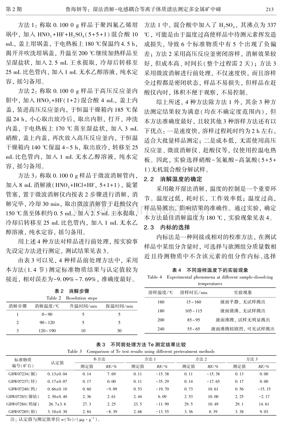 湿法消解-电感耦合等离子体质谱法测定多金属矿中碲.pdf_第3页