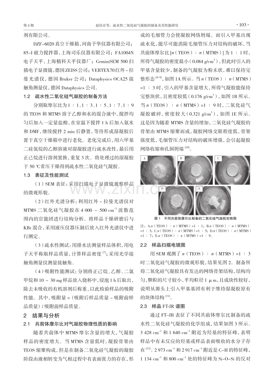 疏水性二氧化硅气凝胶的制备及其性能研究.pdf_第2页