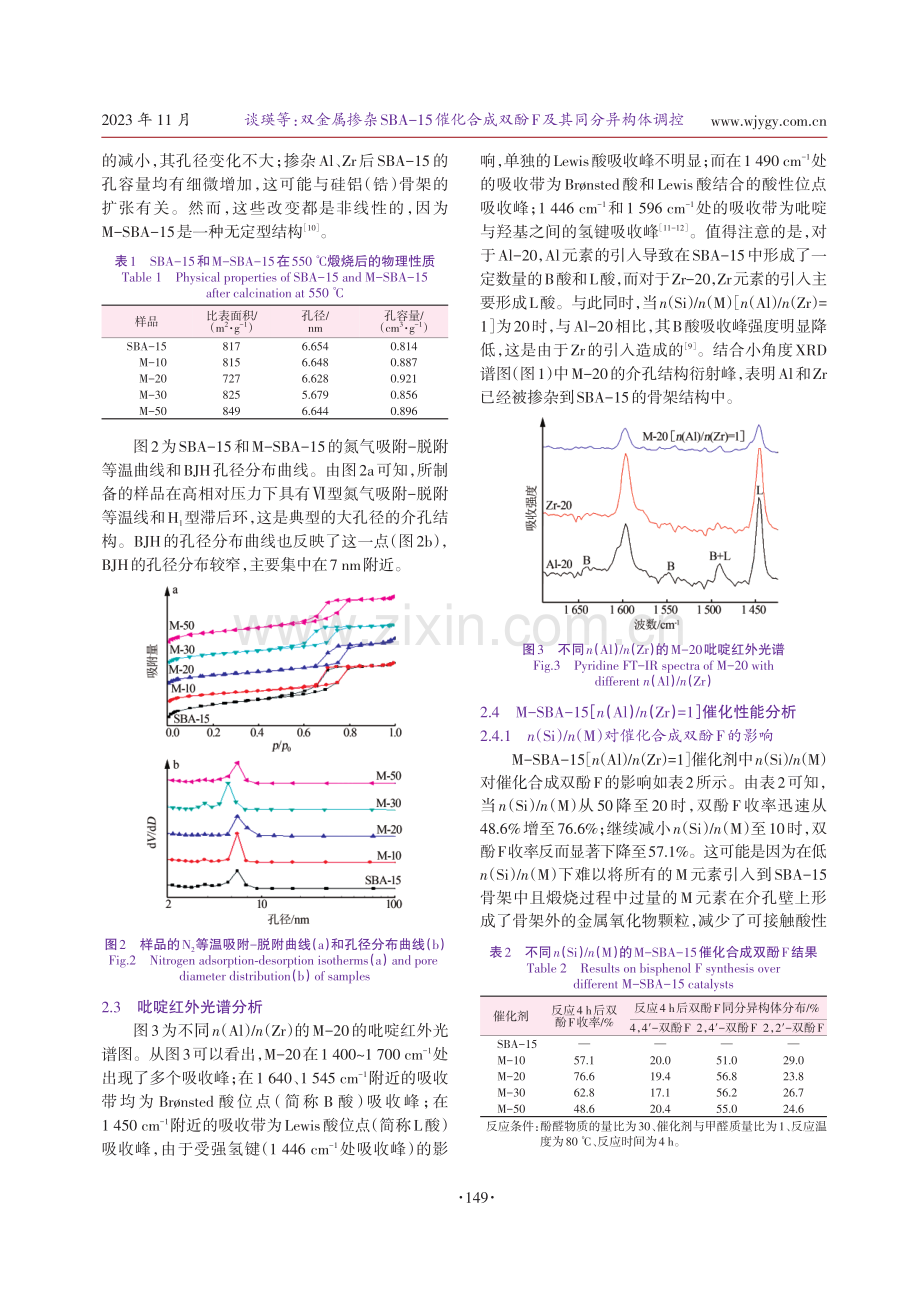 双金属掺杂SBA-15催化合成双酚F及其同分异构体调控.pdf_第3页