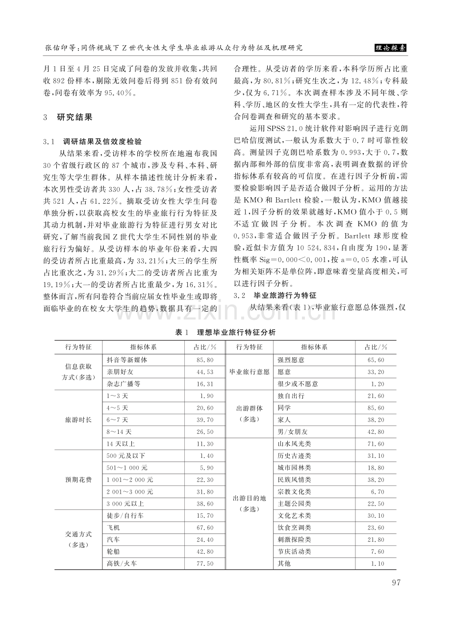 同侪视域下Z世代女性大学生毕业旅游从众行为特征及机理研究.pdf_第3页