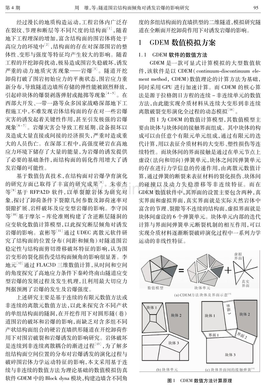 隧道围岩结构面倾角对诱发岩爆的影响研究.pdf_第2页