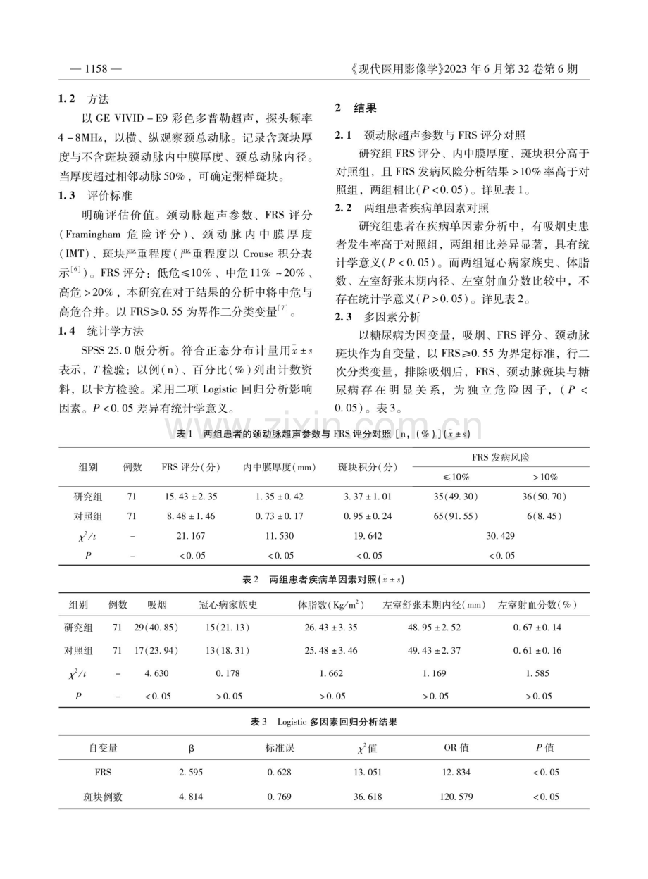 糖尿病患者颈动脉超声参数与FRS评分在动脉粥样硬化性心血管疾病评估中的价值.pdf_第2页