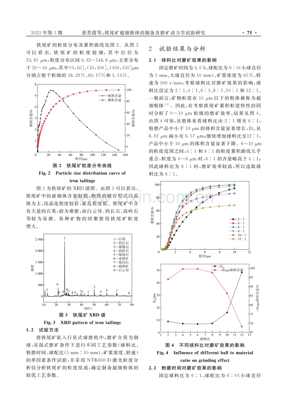 铁尾矿超细粉体的制备及磨矿动力学试验研究.pdf_第3页