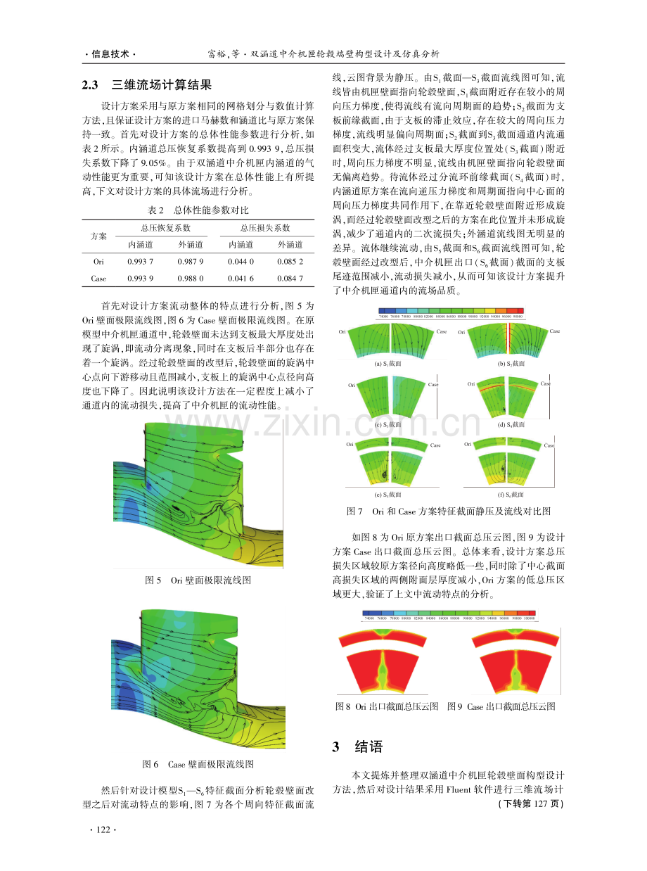 双涵道中介机匣轮毂端壁构型设计及仿真分析.pdf_第3页