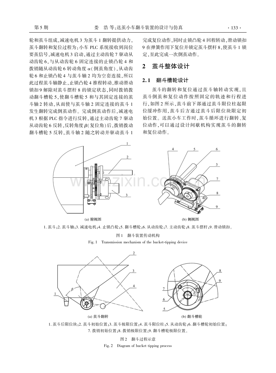 送茧小车翻斗装置的设计与仿真.pdf_第2页