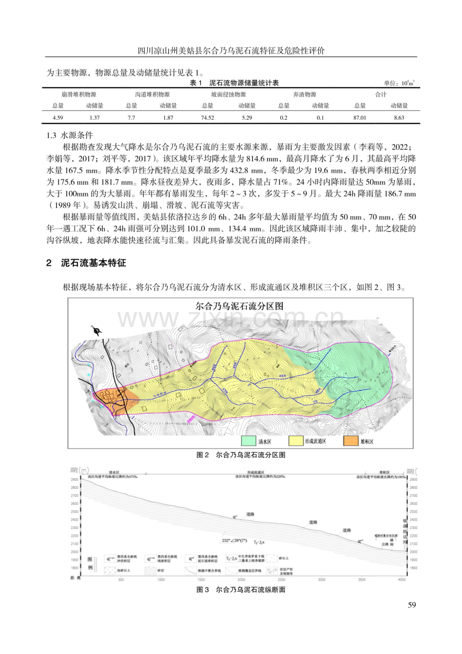 四川凉山州美姑县尔合乃乌泥石流特征及危险性评价.pdf_第2页